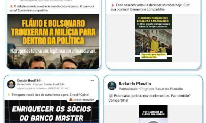 Páginas ‘fantasmas’ gastam R$ 1,1 milhão em publicações de ataques contra Flávio Bolsonaro e Tarcísio