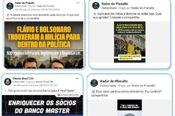 Páginas ‘fantasmas’ gastam R$ 1,1 milhão em publicações de ataques contra Flávio Bolsonaro e Tarcísio