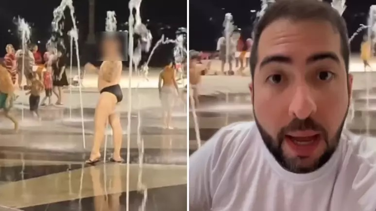 Homem de sunga rebola em Fonte para Crianças e prefeito diz: 'Babaca'