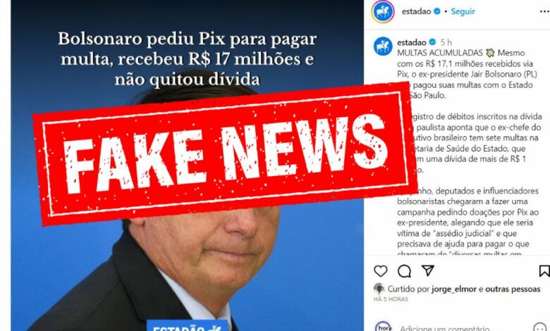 Hora Brasília: Estadão publica fake news sobre Bolsonaro ter pedido PIX para apoiadores