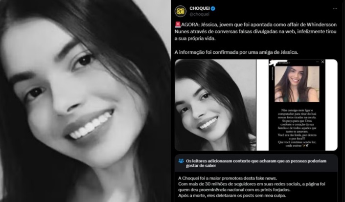 Jovem tira a própria vida após ser envolvida em fake news de blog esquerdista Choquei