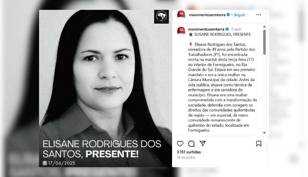 Vereadora do PT morta no RS atuava como tesoureira de facção do tráfico, diz filho