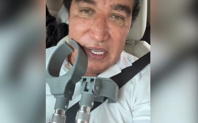 De muletas, Magno Malta se une a grupo que caminha até Brasília